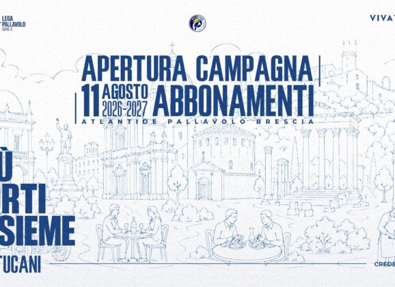 Aperta la campagna abbonamenti dell’Atlantide Pallavolo Brescia: “Più forti, insieme #gotucani!”